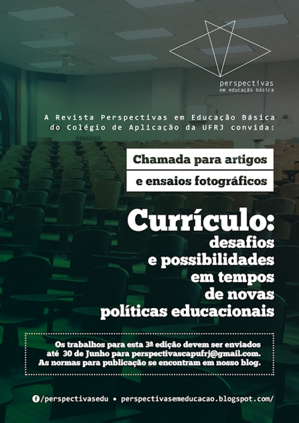 Chamada para publicação: Currículo: desafios e possibilidades em tempos de novas políticas educacionais