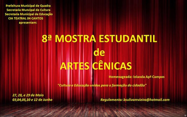 SP: Abertas as inscrições da 8ª Mostra Estudantil de Artes Cênicas